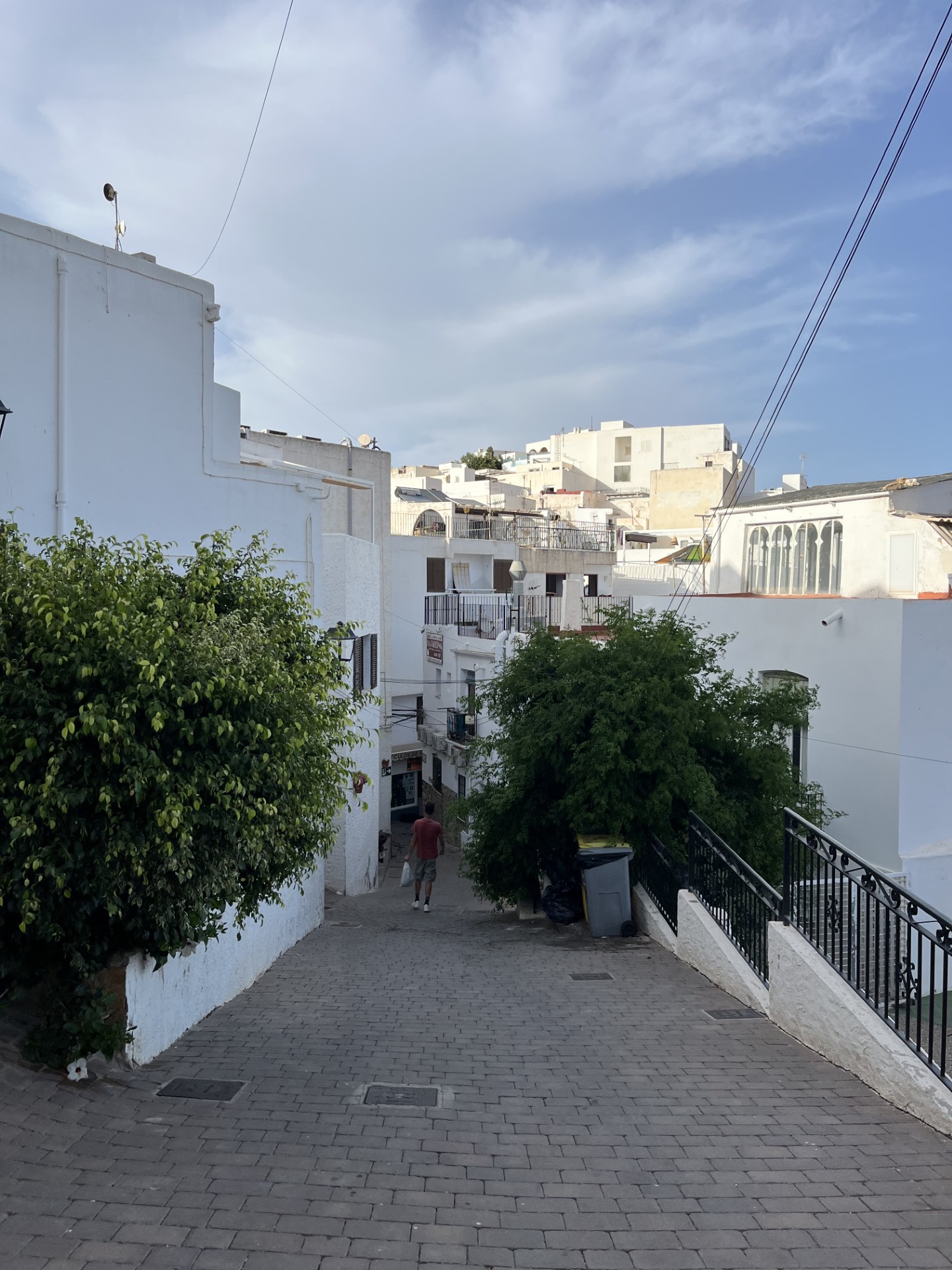 Steep whitewashed street in a typical Almerían village